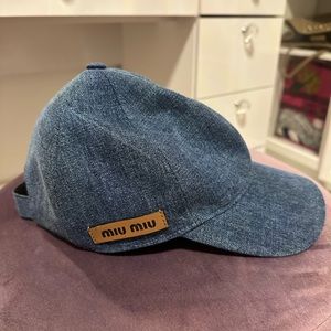 Miu Miu Blue Denim Cap